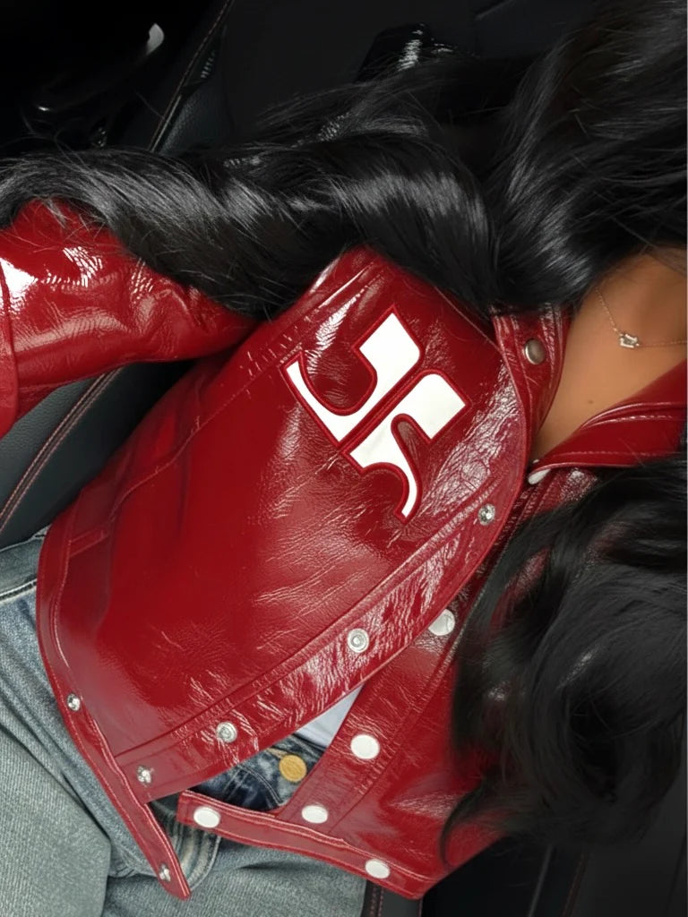 Veste en cuir CRG Rouge