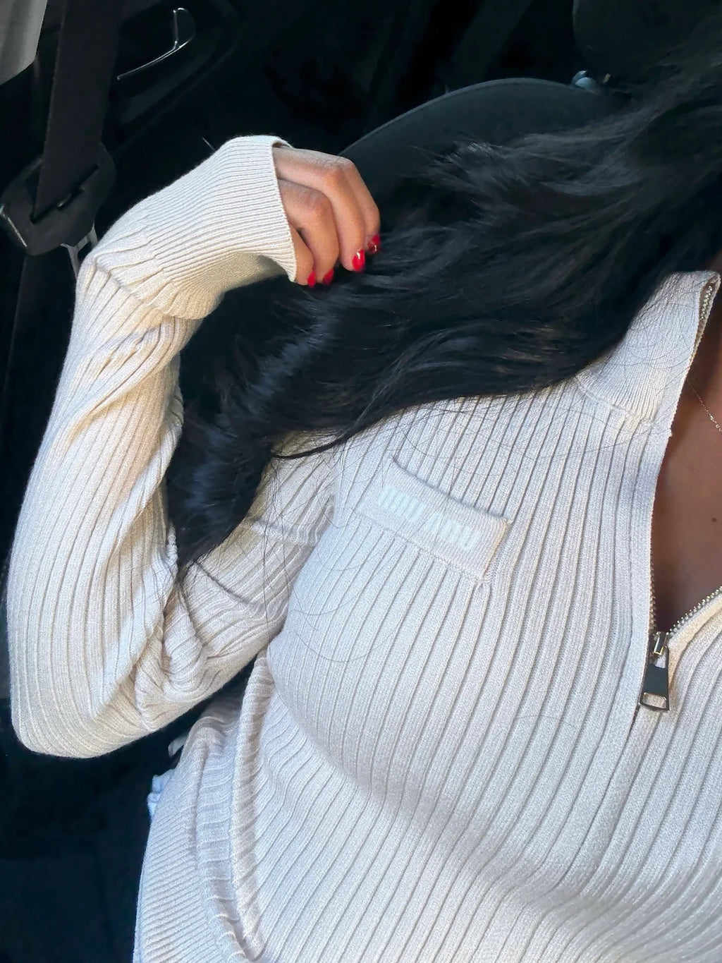 Gilet côtelé Miu Miu Beige