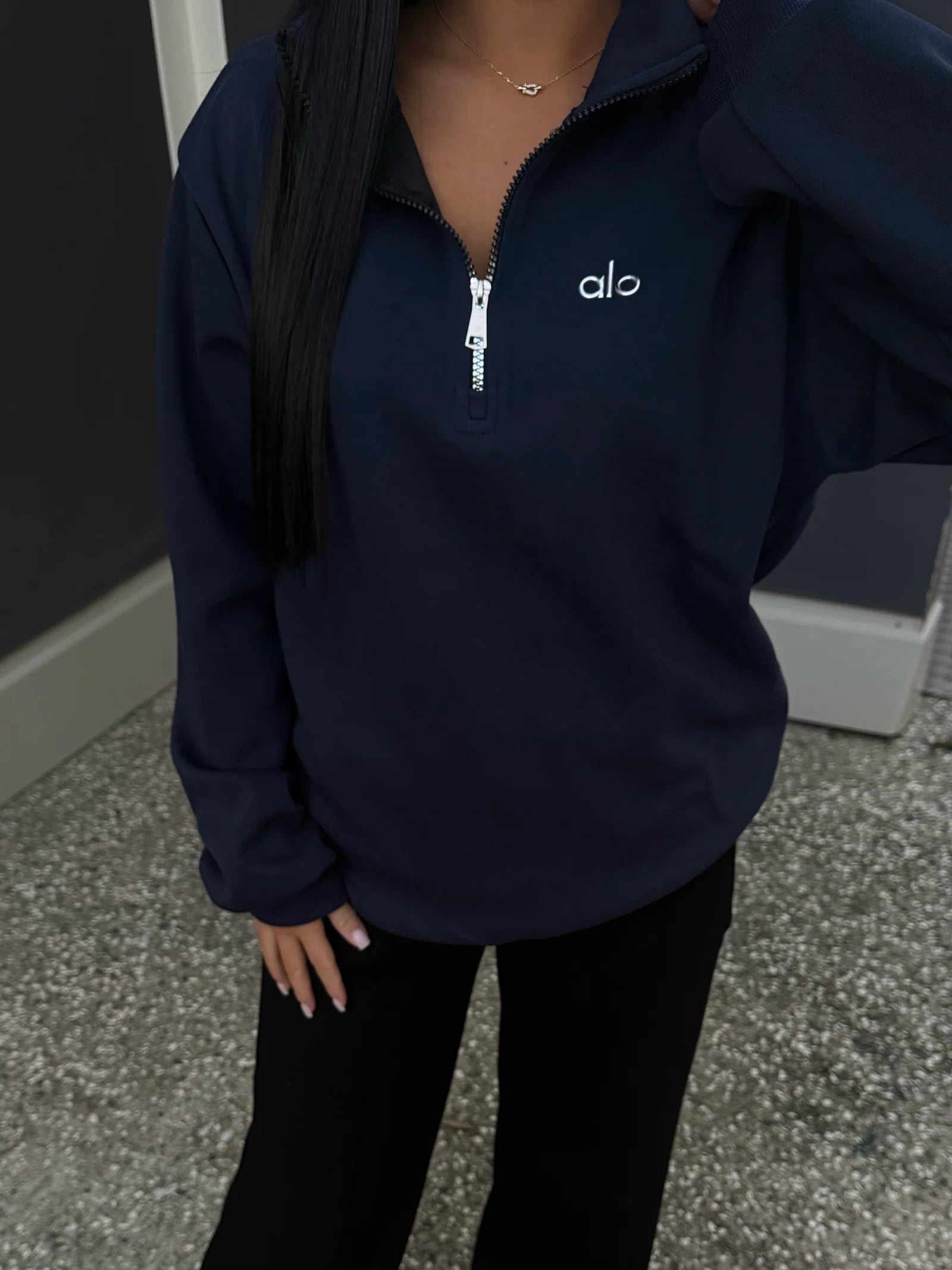 Pull à zip marine alo