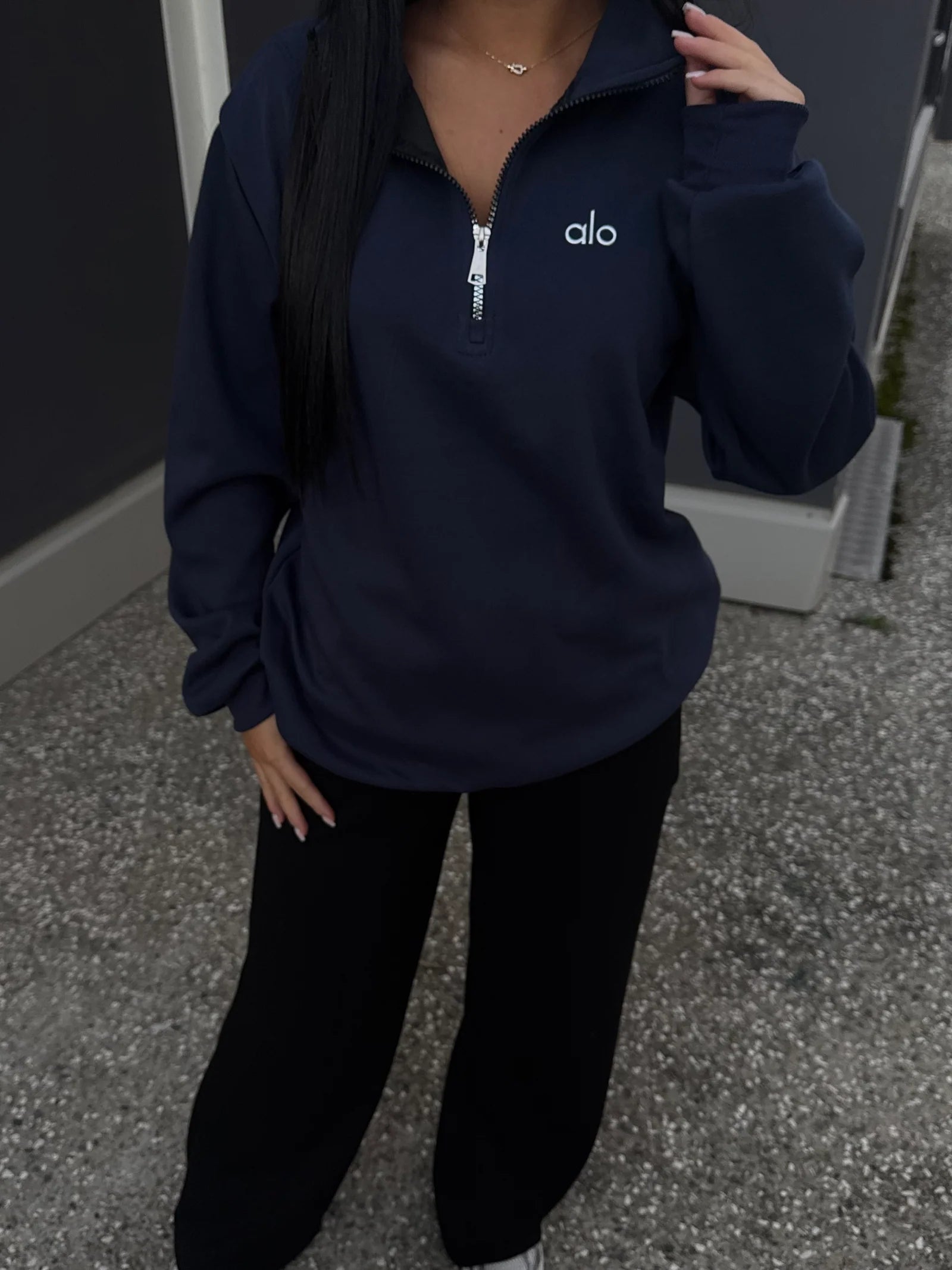 Pull à zip marine alo