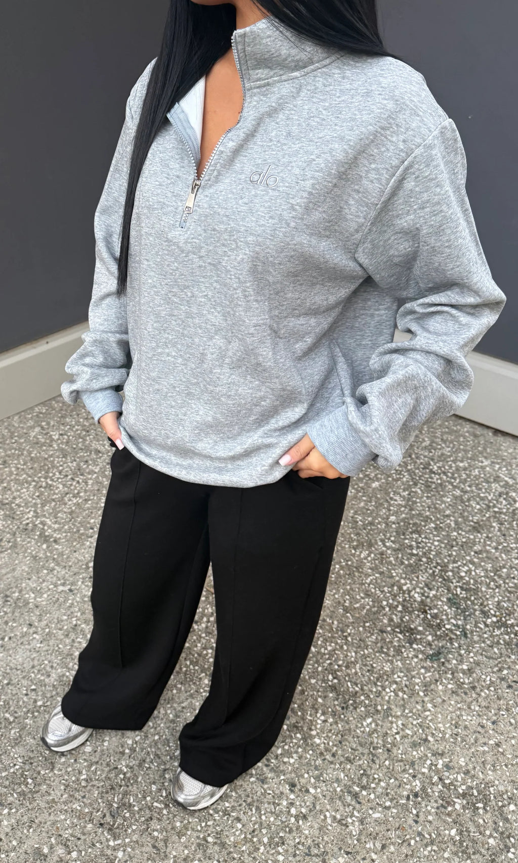 Pull à zip gris alo