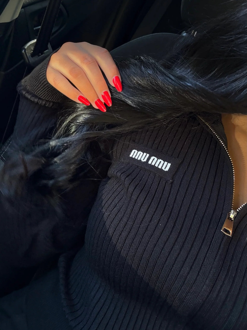 Gilet côtelé Miu Miu Noir