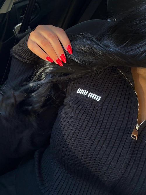 Gilet côtelé Miu Miu Noir