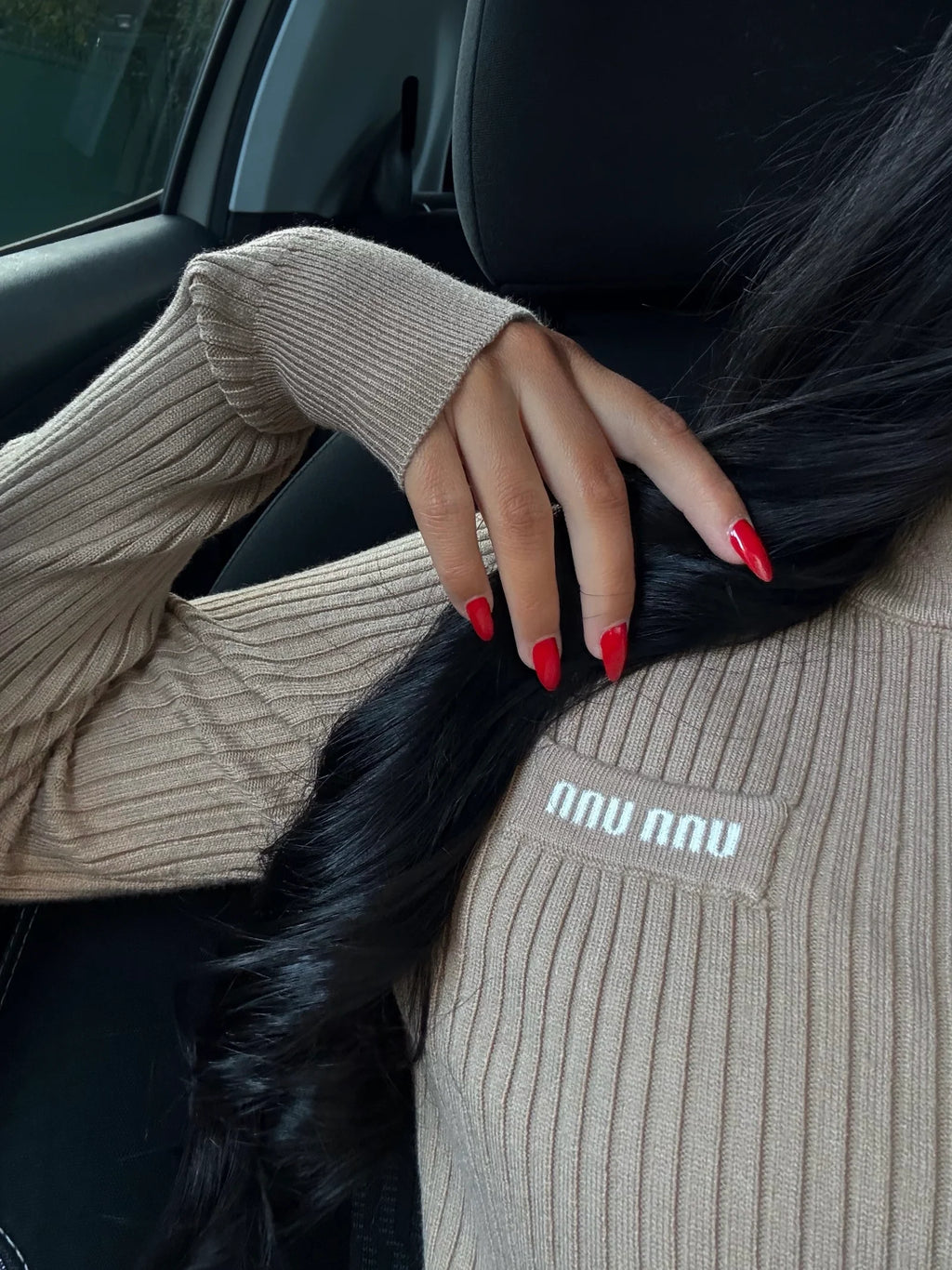 Gilet côtelé Miu Miu Camel